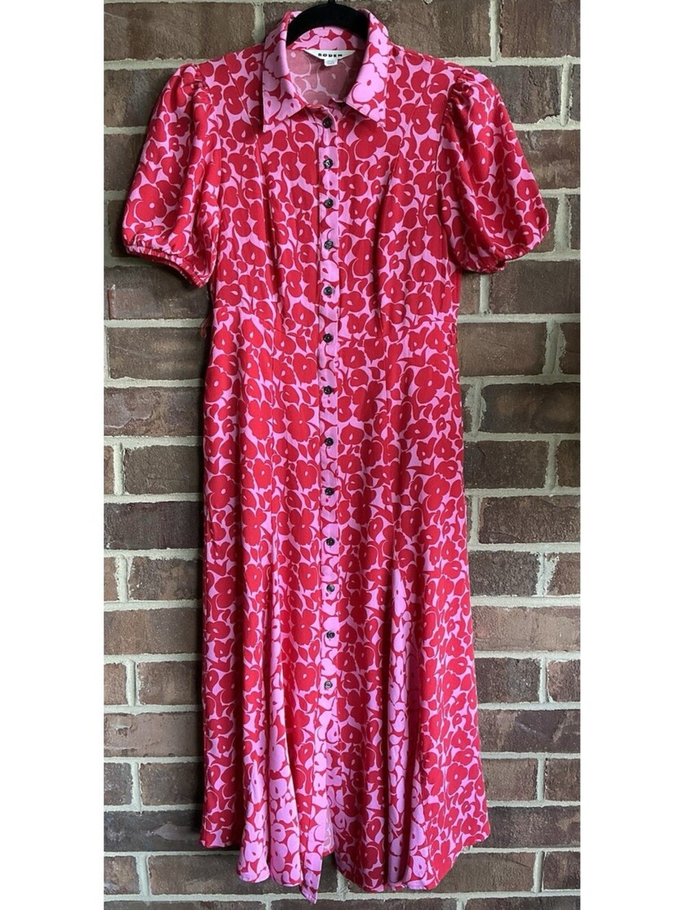 Boden Dress Size 4 Floral Print Jersey Midi Tea -Missing Belt !!! - Picture 3 of 6
